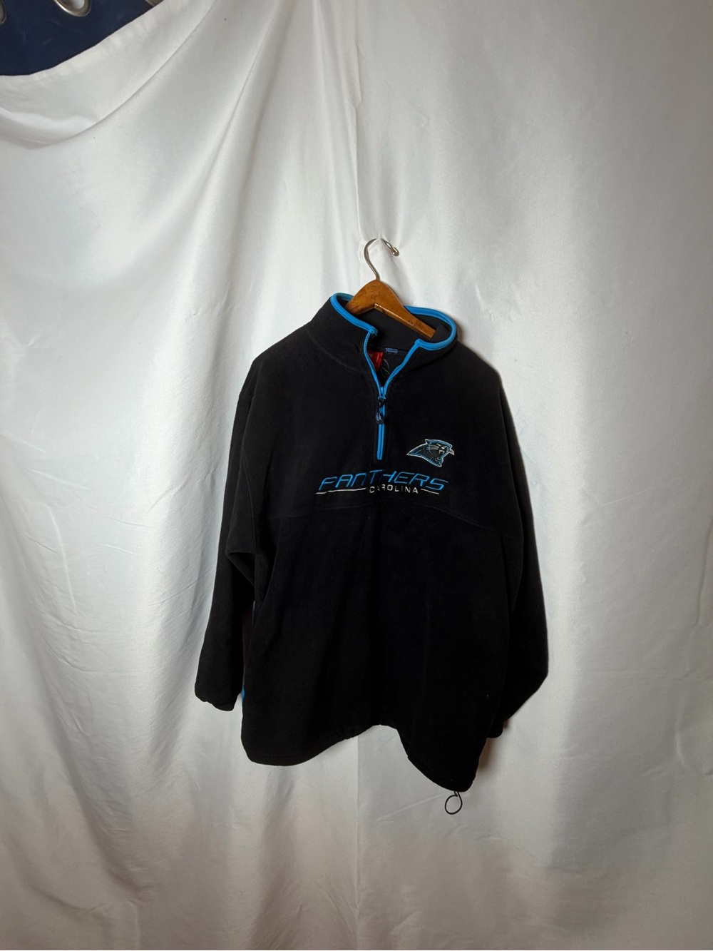NFL Carolina Panthers Black & Light Blue Quarter-Zip Fleece